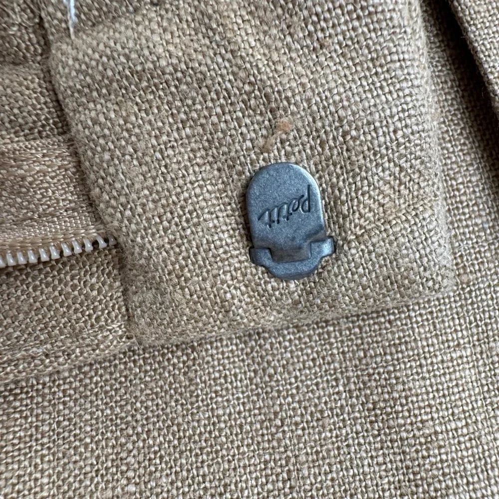 Vintage Polo Ralph Lauren Linen Trousers Mens 38x32 Tan Brown Pleated Cuff Pants